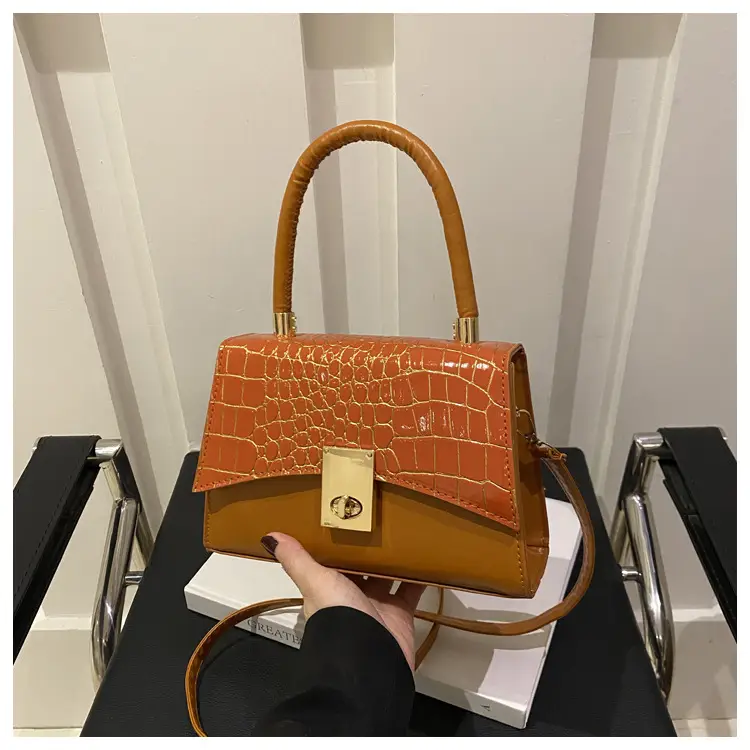 Small Red Crocodile Leather Shoulder Bag for Women — feature 26