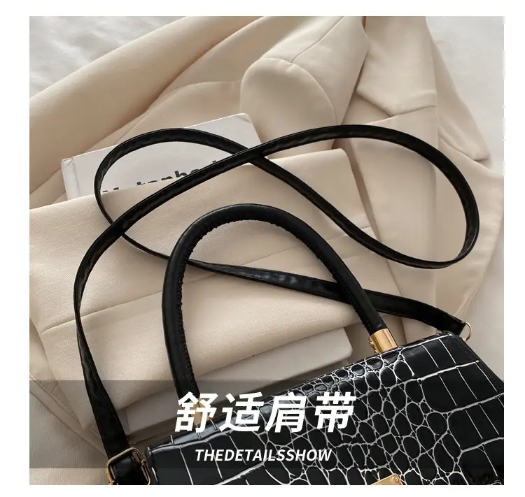Small Red Crocodile Leather Shoulder Bag for Women — feature 3