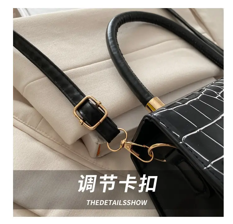 Small Red Crocodile Leather Shoulder Bag for Women — feature 4