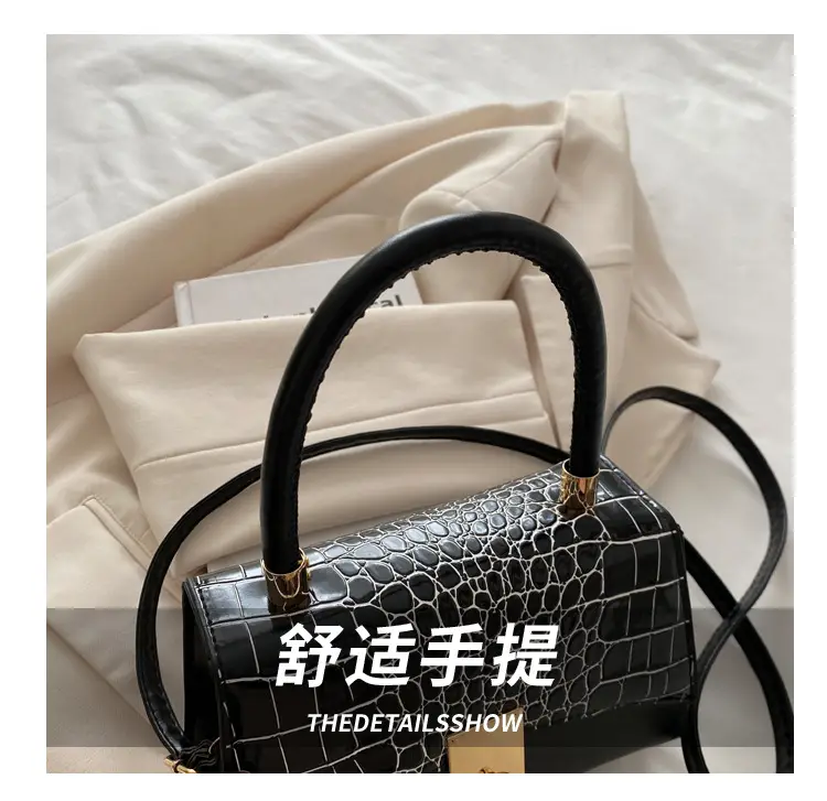 Small Red Crocodile Leather Shoulder Bag for Women — feature 5