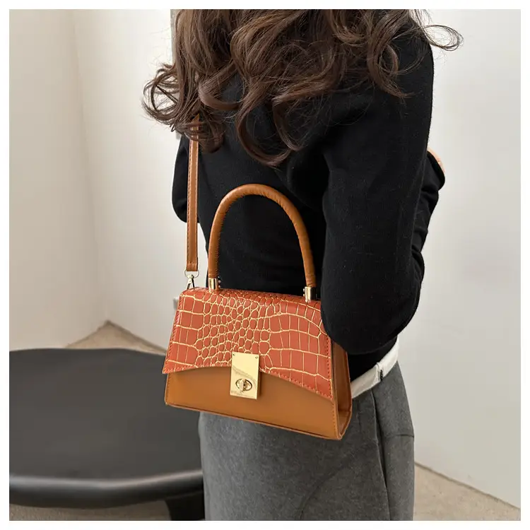 Small Red Crocodile Leather Shoulder Bag for Women — feature 8