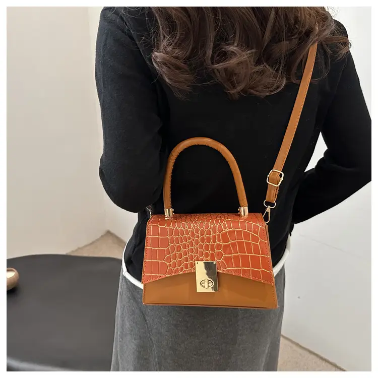 Small Red Crocodile Leather Shoulder Bag for Women — feature 9