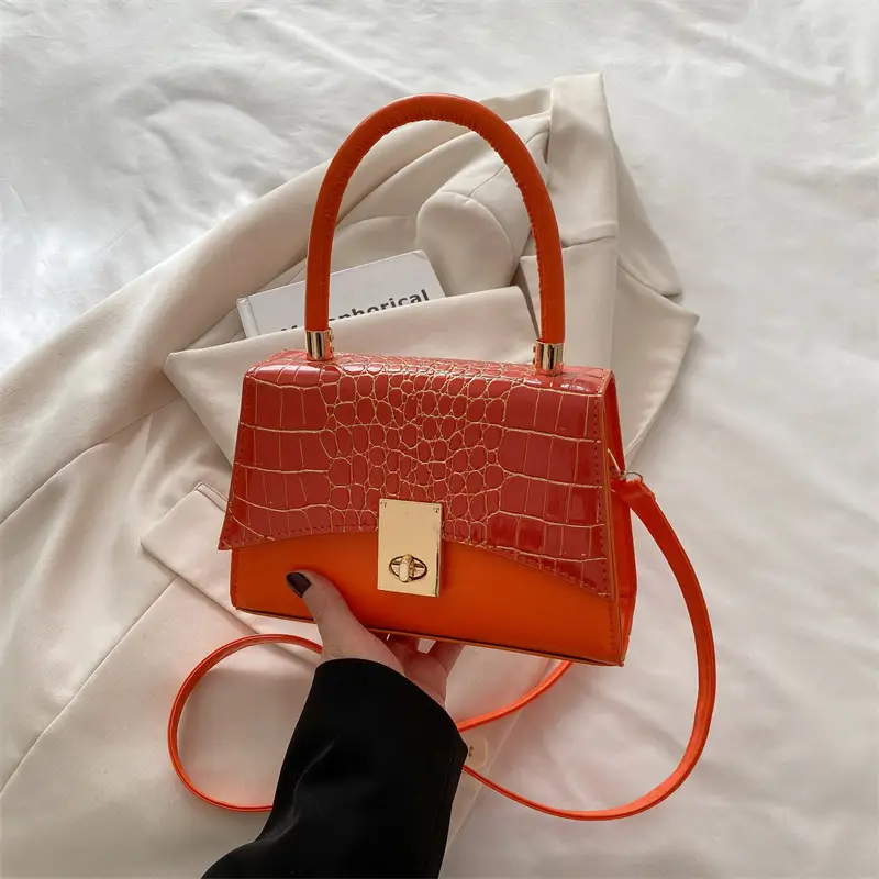 Small Red Crocodile Leather Shoulder Bag for Women - Image 3