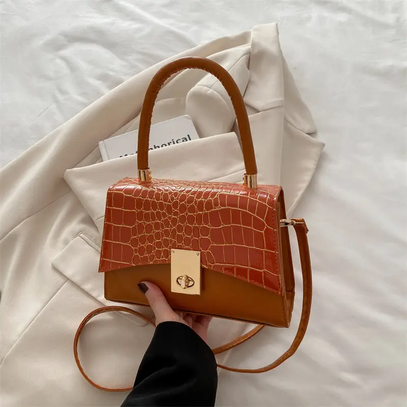 Small Red Crocodile Leather Shoulder Bag for Women - Image 4