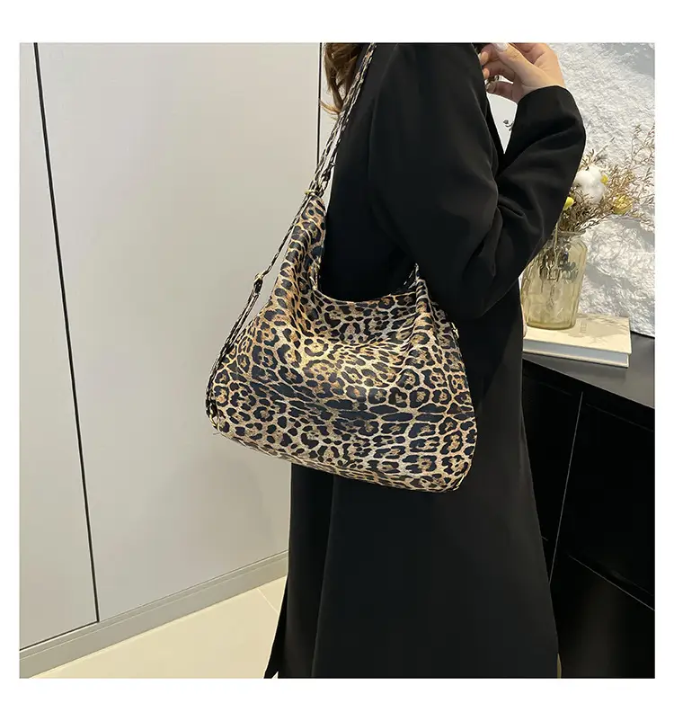 Leopard Print Soft Leather Bucket Bag for Women — feature 11