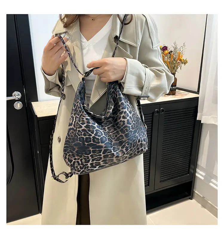Leopard Print Soft Leather Bucket Bag for Women — feature 14