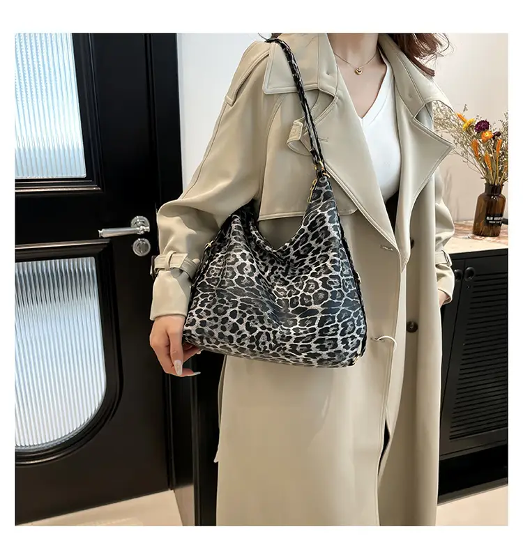 Leopard Print Soft Leather Bucket Bag for Women — feature 17