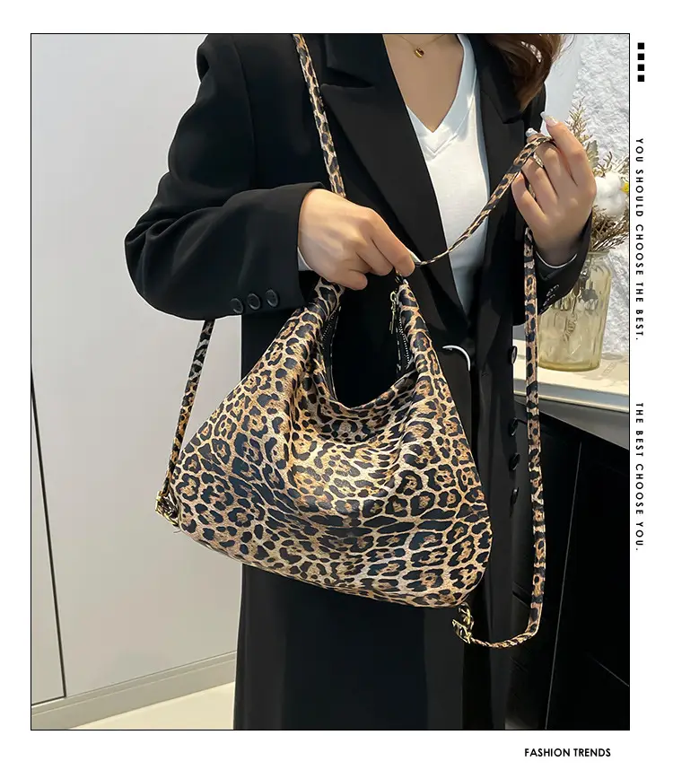 Leopard Print Soft Leather Bucket Bag for Women — feature 2