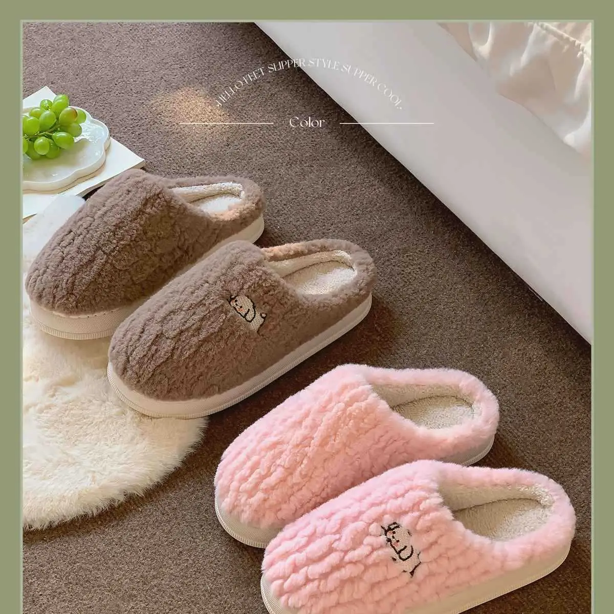 Fleece Lined Cotton Slippers for Men Women Autumn Winter — feature 20