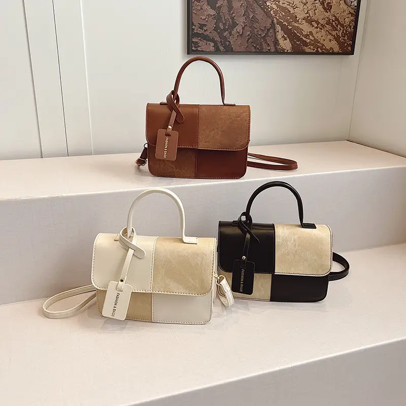 Women's Winter Contrast Brown Shoulder Bag - Image 7