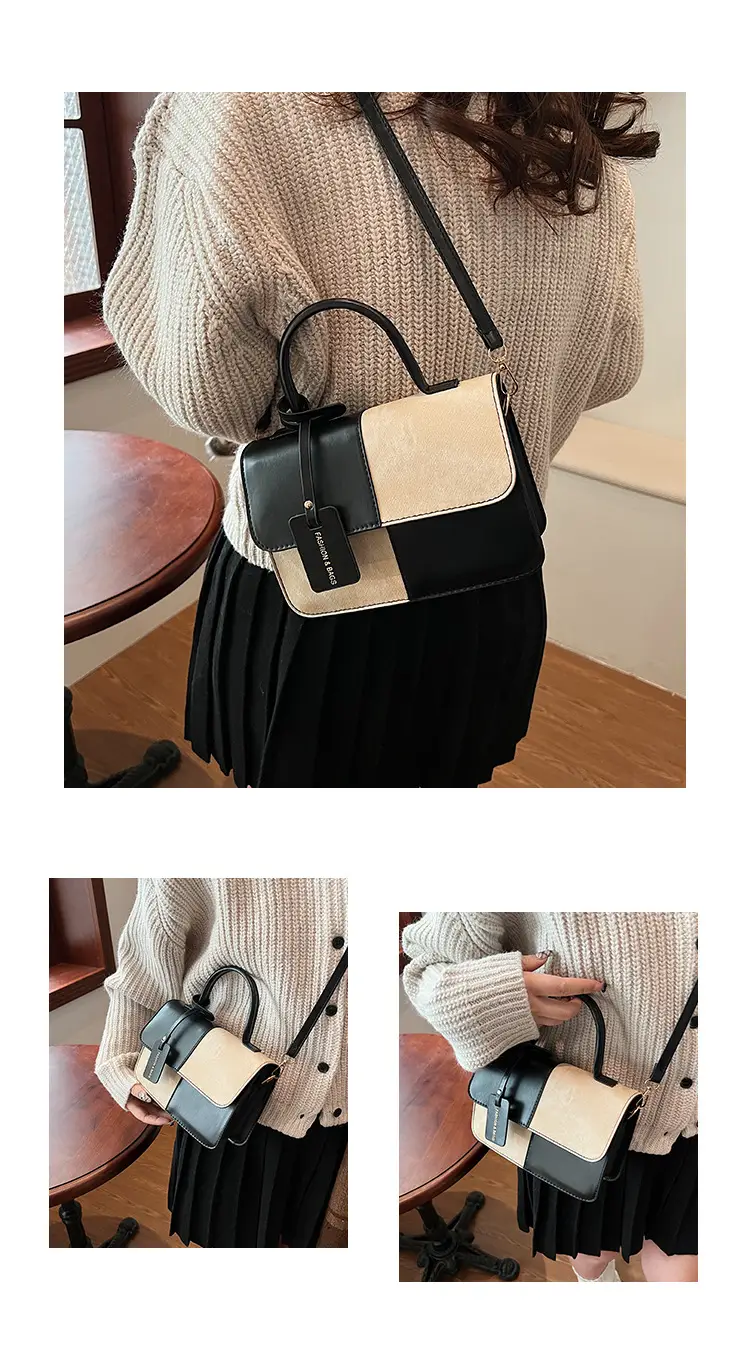 Women's Winter Contrast Brown Shoulder Bag — feature 17