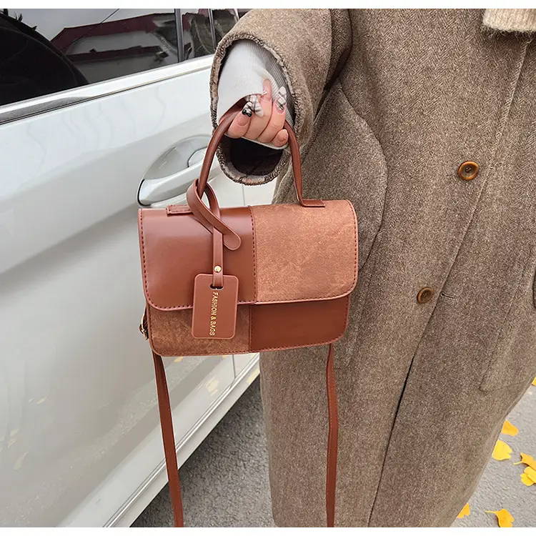 Women's Winter Contrast Brown Shoulder Bag — feature 19