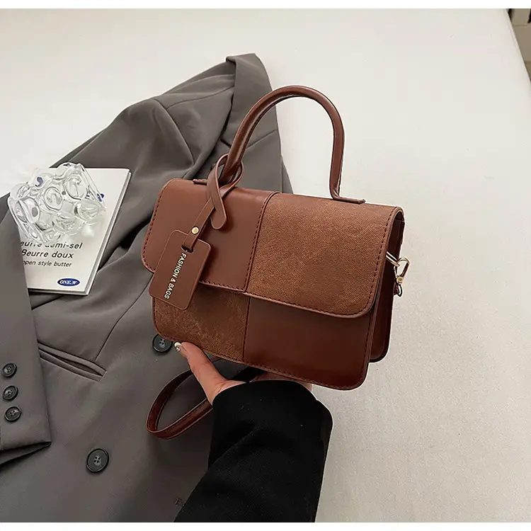Women's Winter Contrast Brown Shoulder Bag — feature 2