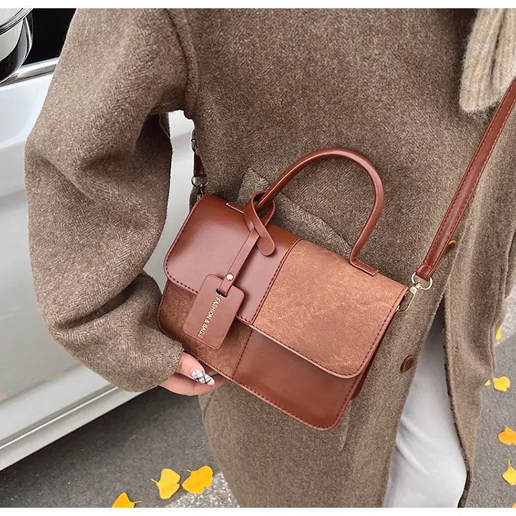 Women's Winter Contrast Brown Shoulder Bag — feature 20
