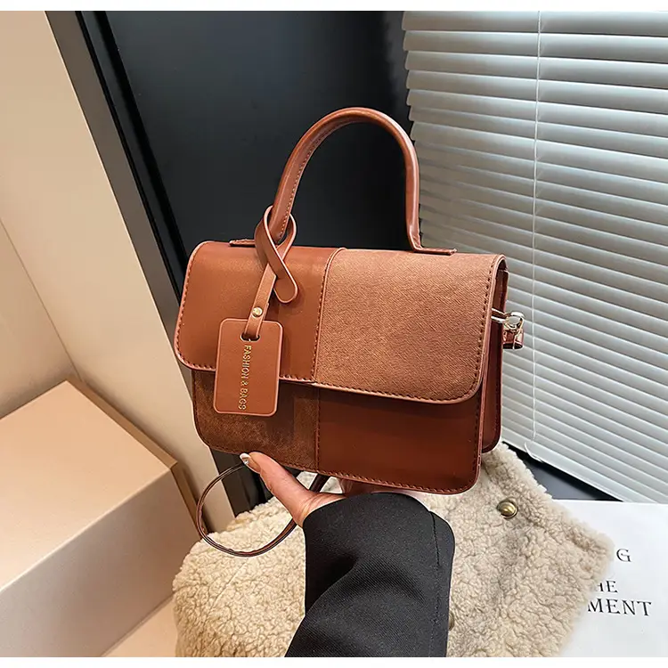 Women's Winter Contrast Brown Shoulder Bag — feature 26