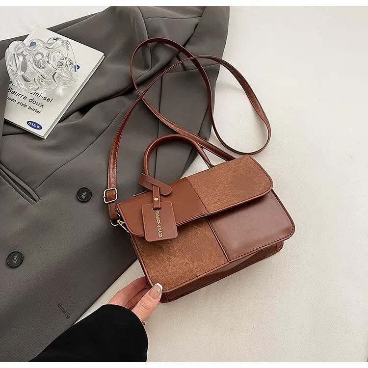Women's Winter Contrast Brown Shoulder Bag — feature 3