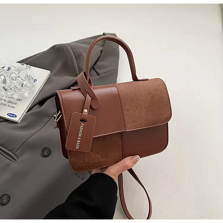 Women's Winter Contrast Brown Shoulder Bag — feature 32