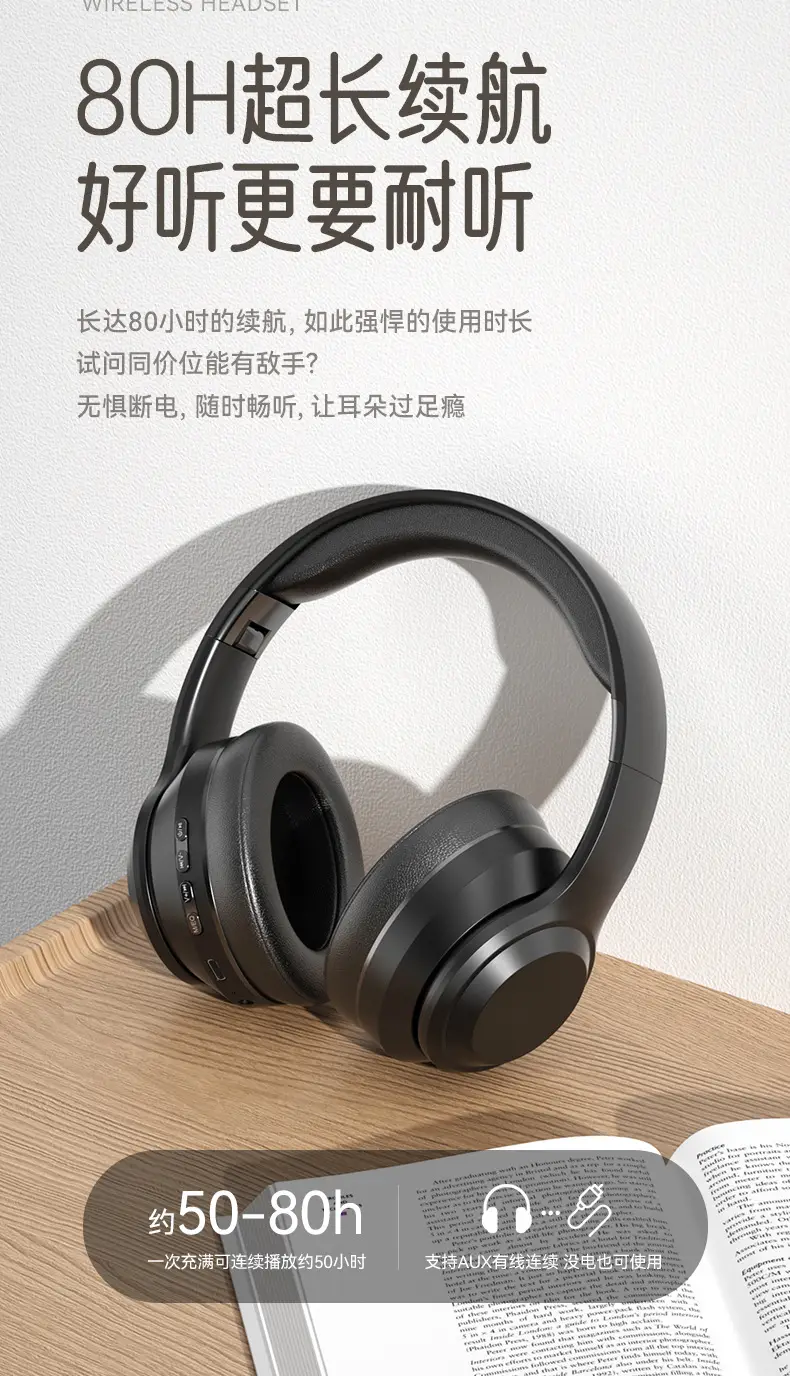Wireless Bluetooth 5.3 Headset Cream Beige β feature 10