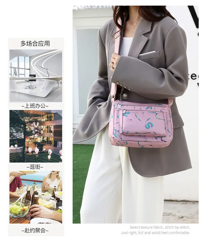 Women's Printed Nylon Shoulder Bag 2024 Winter New — feature 11