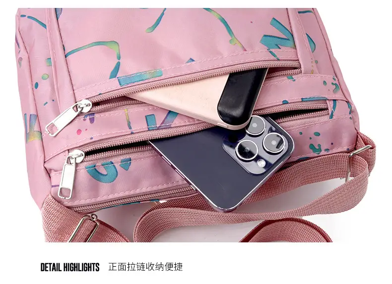 Women's Printed Nylon Shoulder Bag 2024 Winter New — feature 23