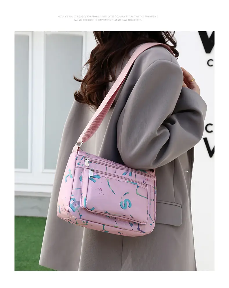 Women's Printed Nylon Shoulder Bag 2024 Winter New — feature 27
