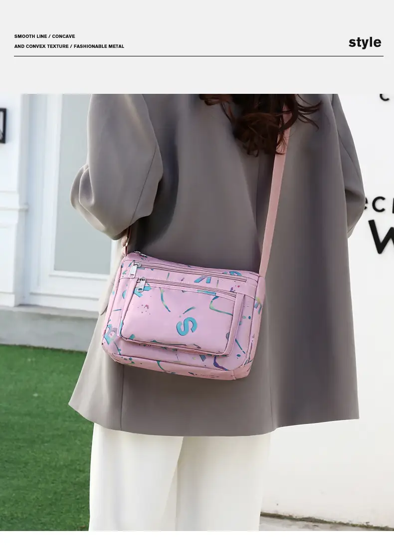 Women's Printed Nylon Shoulder Bag 2024 Winter New — feature 29