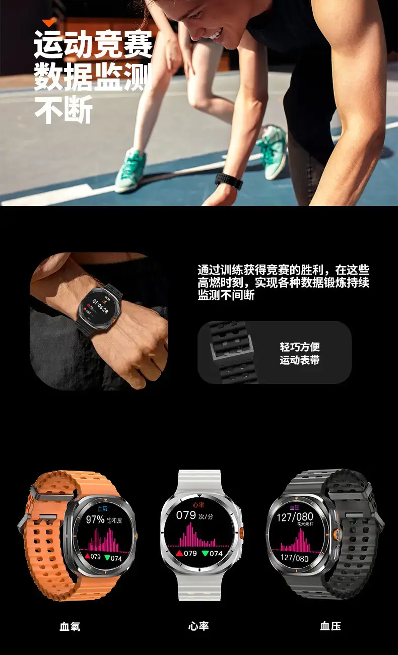 2024 W7 Smart Watch Black Round Dial Health Tracker — feature 6