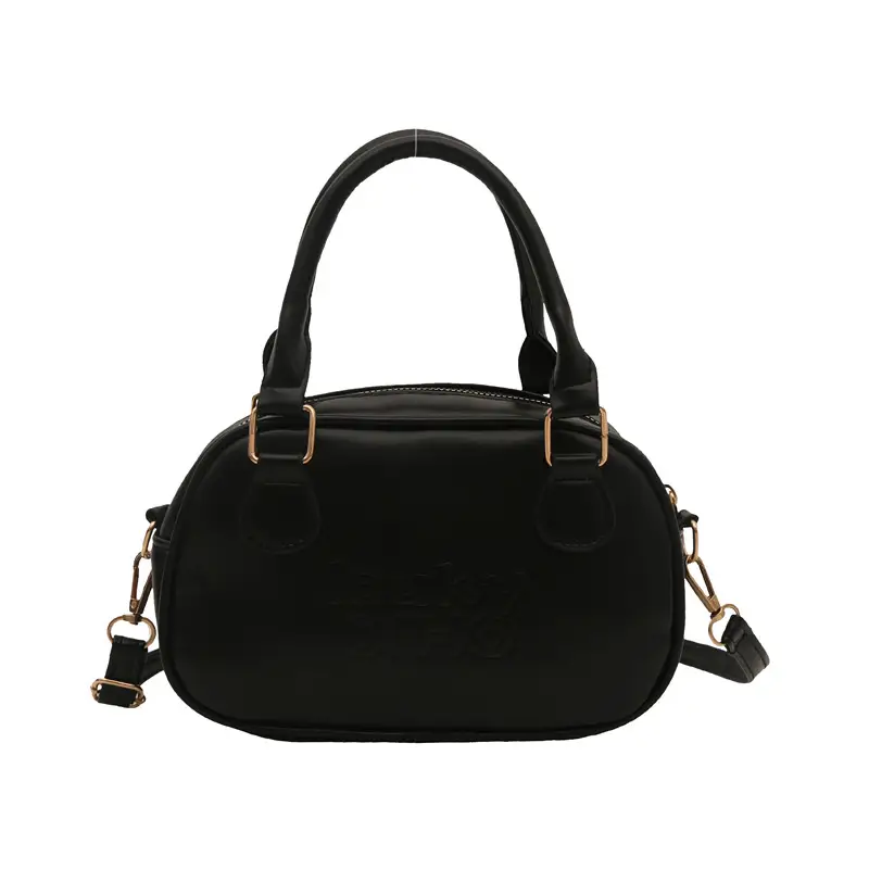 Vintage Women's Brown Shoulder Crossbody Bag with Pom Pom Charm - Image 4