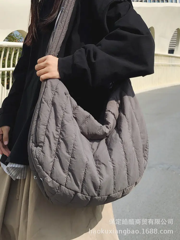 Women's 2024 Cotton Crossbody Bag Green Brown - Image 4