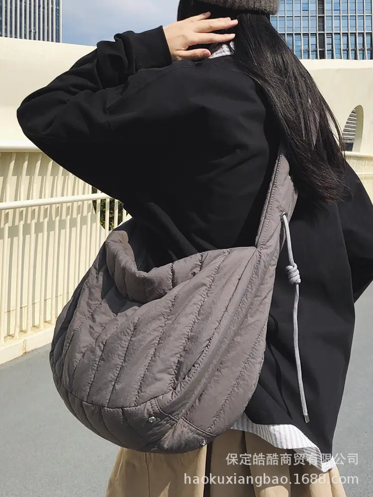 Women's 2024 Cotton Crossbody Bag Green Brown - Image 5