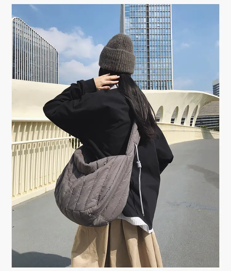 Women's 2024 Cotton Crossbody Bag Green Brown — feature 13