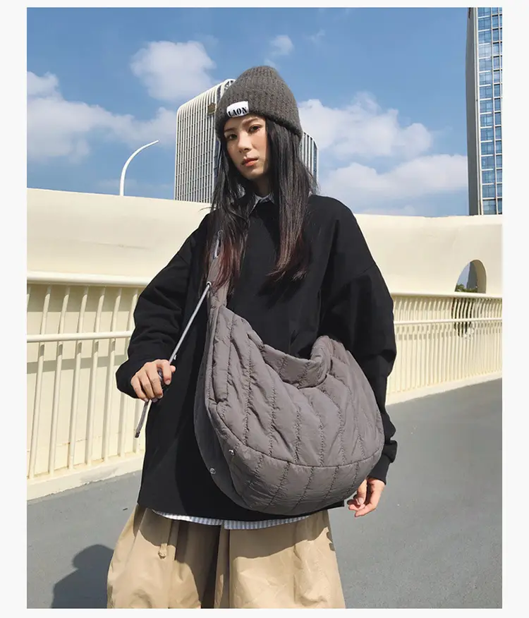 Women's 2024 Cotton Crossbody Bag Green Brown — feature 14