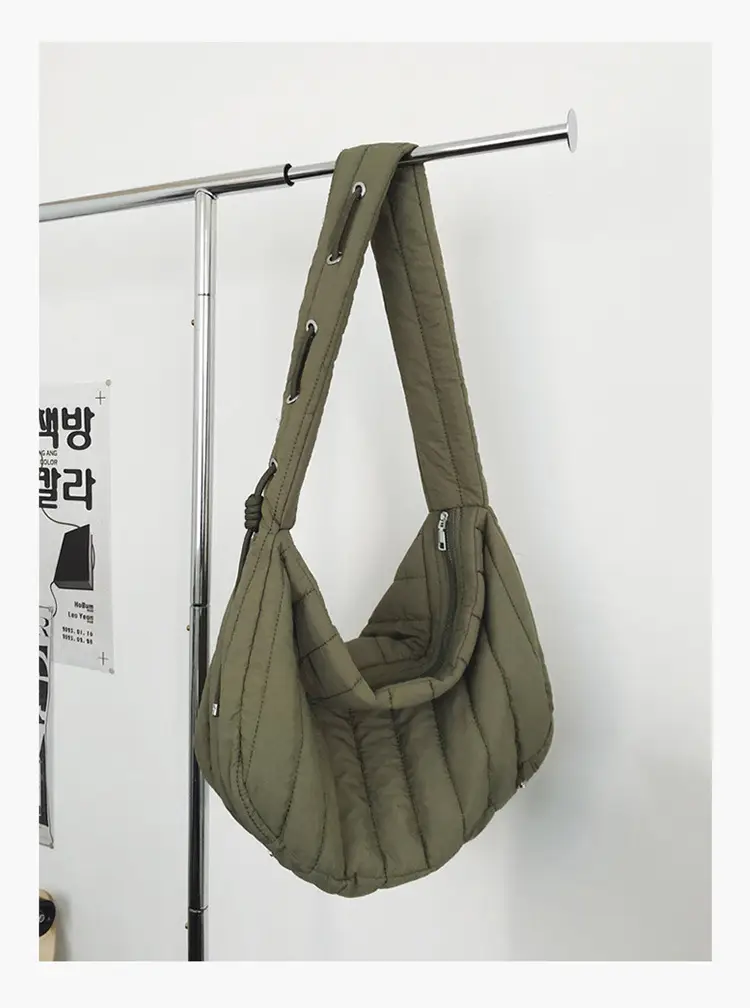 Women's 2024 Cotton Crossbody Bag Green Brown — feature 18