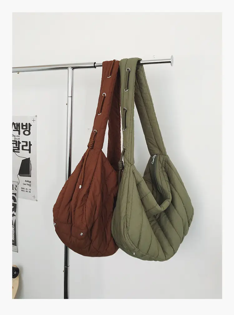 Women's 2024 Cotton Crossbody Bag Green Brown — feature 22