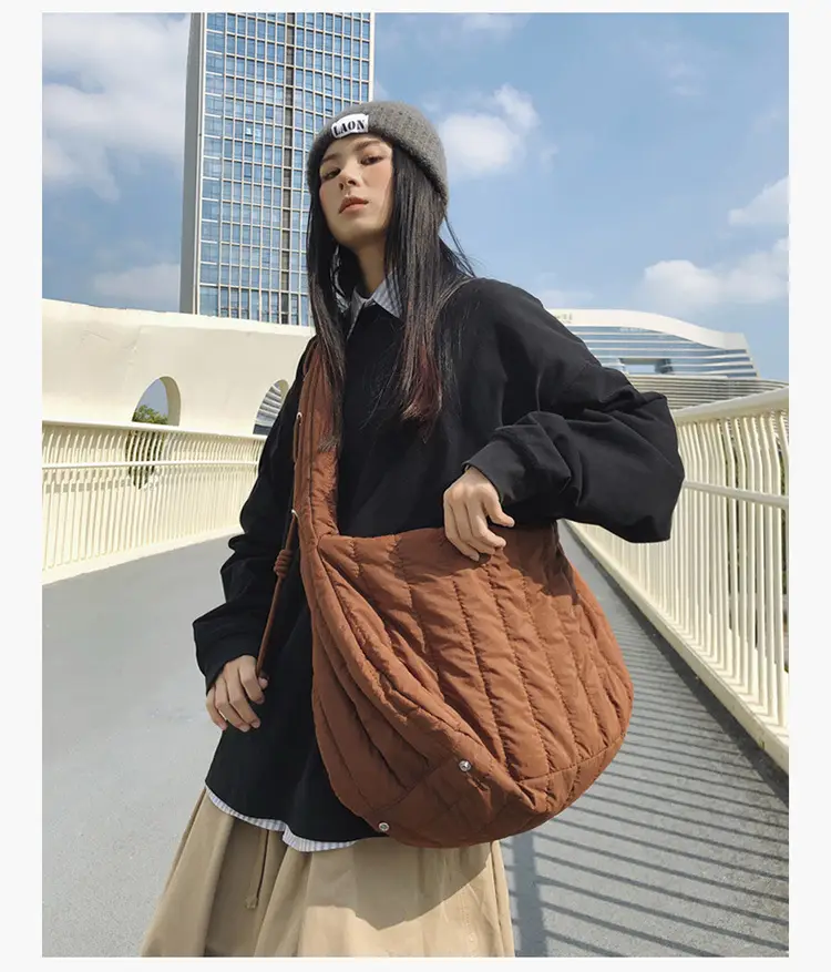 Women's 2024 Cotton Crossbody Bag Green Brown — feature 9