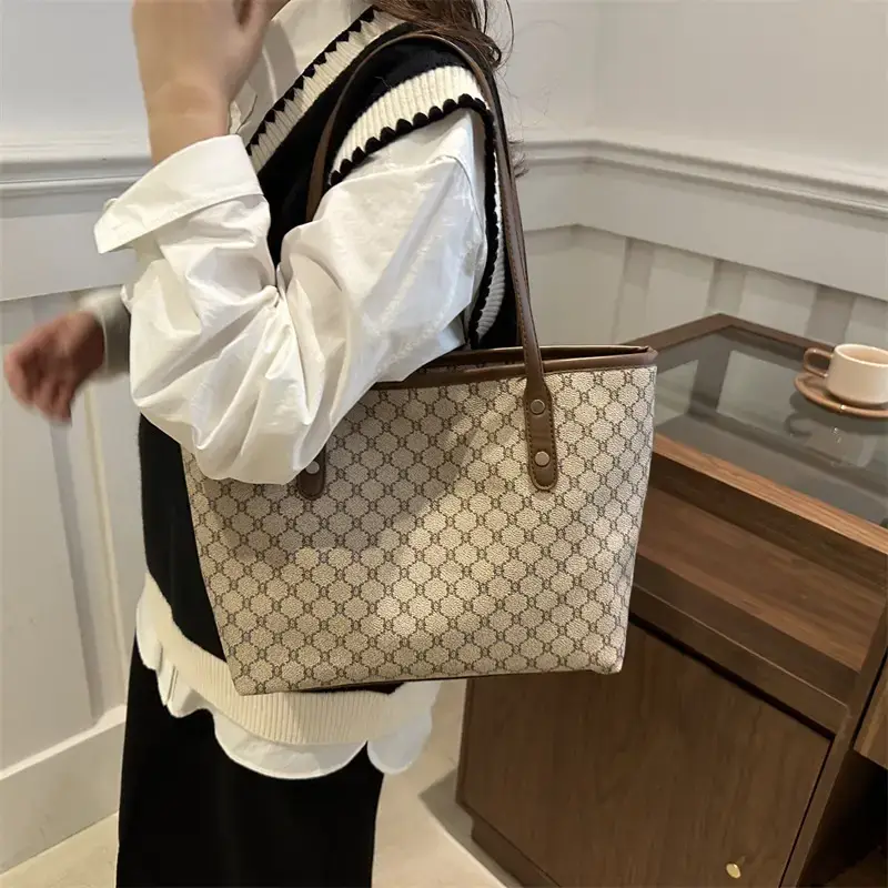 Women's Brown Patterned Shoulder Bag 2024 Winter New - Image 6