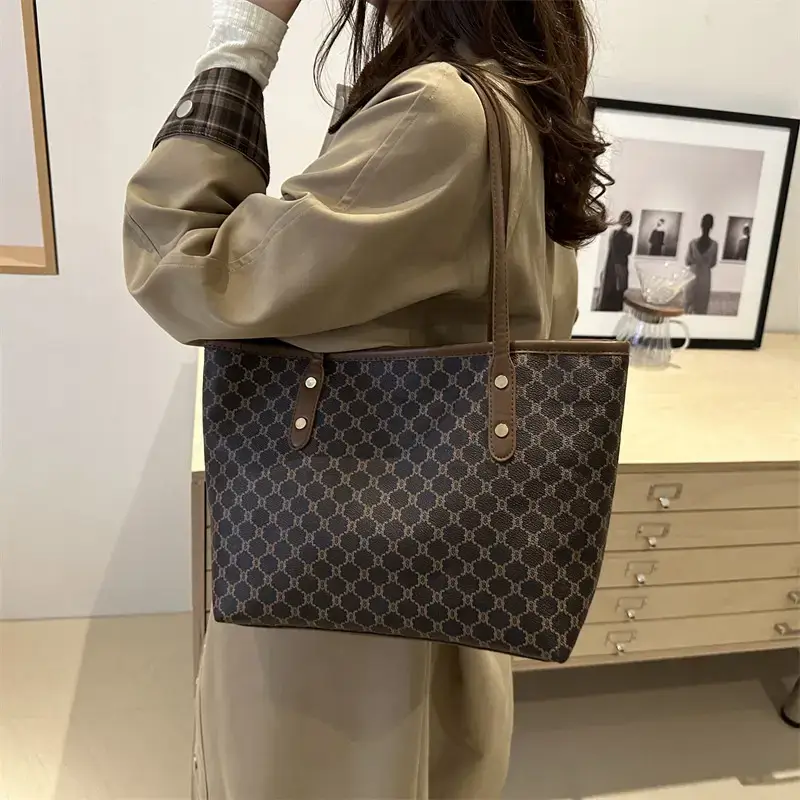 Women's Brown Patterned Shoulder Bag 2024 Winter New - Image 7