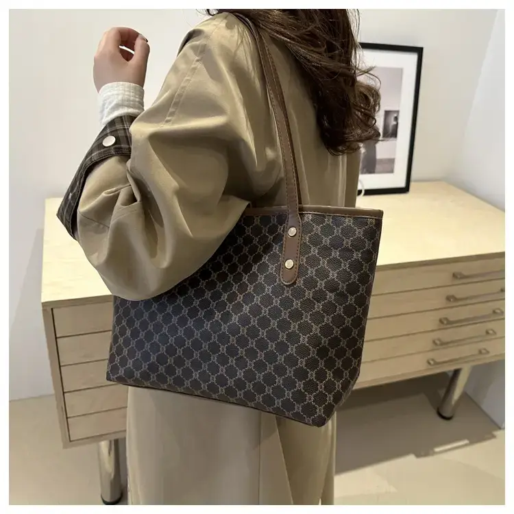 Women's Brown Patterned Shoulder Bag 2024 Winter New — feature 23