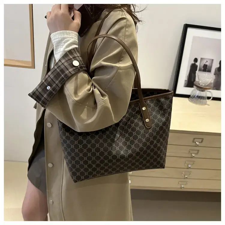 Women's Brown Patterned Shoulder Bag 2024 Winter New — feature 24