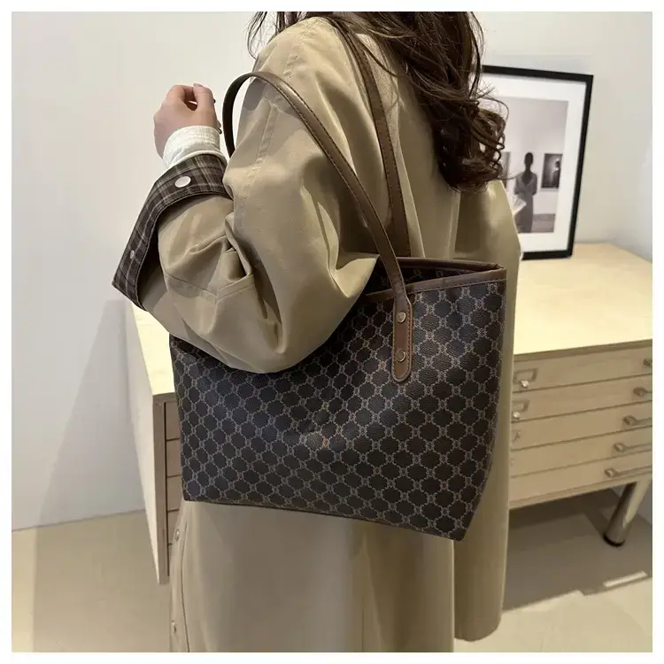 Women's Brown Patterned Shoulder Bag 2024 Winter New — feature 25