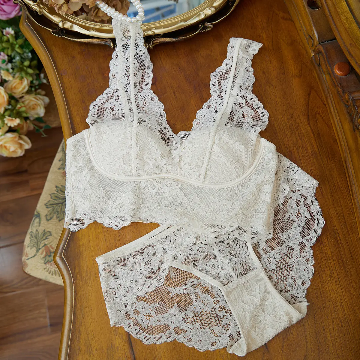 Naked Lace Underwear Pink French Dragon Vest — feature 8