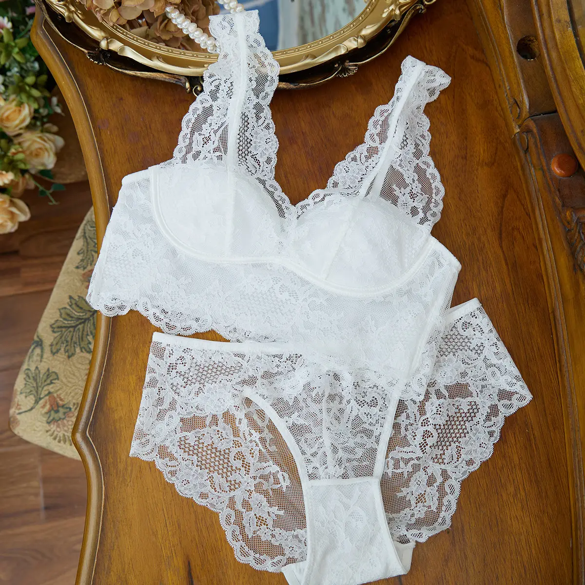 Naked Lace Underwear Pink French Dragon Vest — feature 9