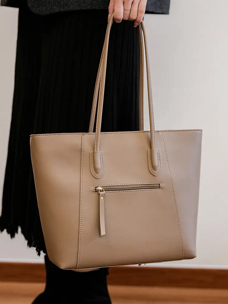 Women's Large Capacity Shoulder Tote Bag Beige 2026 - Image 8