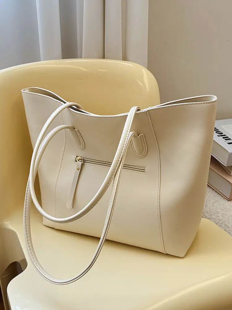 Women's Large Capacity Shoulder Tote Bag Beige 2026 - Image 9