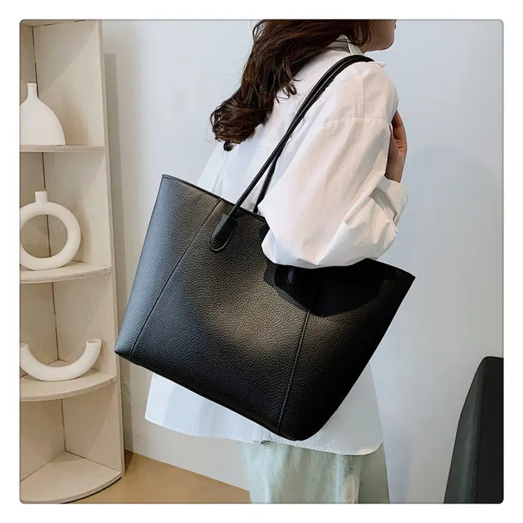 Women's Large Capacity Shoulder Tote Bag Beige 2026 — feature 20