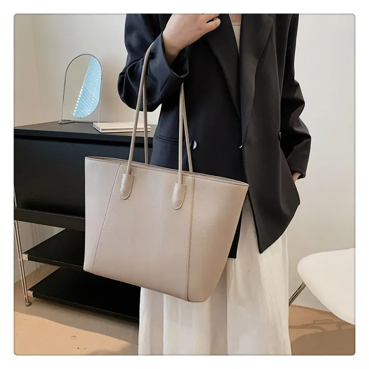 Women's Large Capacity Shoulder Tote Bag Beige 2026 — feature 23