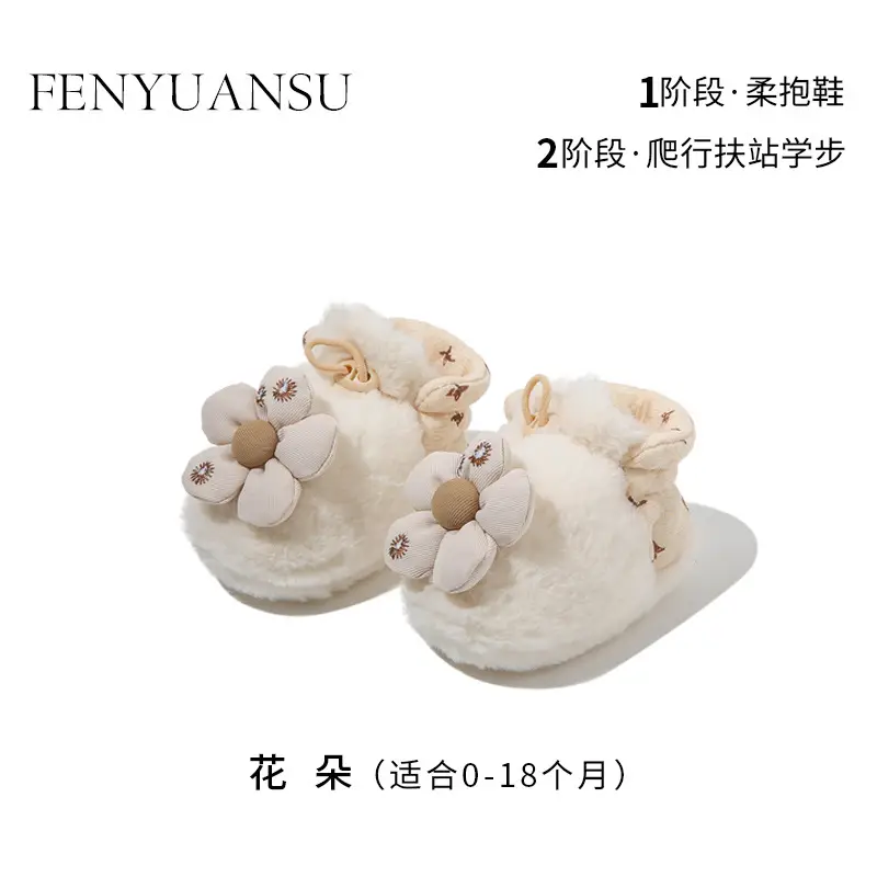 winter newborn baby shoes socks baby shoes June-December newborn shoes cotton shoes warm fleece-lined soft bottom - Image 5