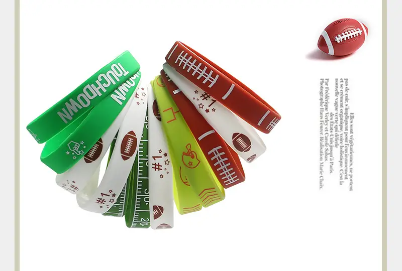 Teen Silicone Rugby Bracelet with Ball Theme — feature 6