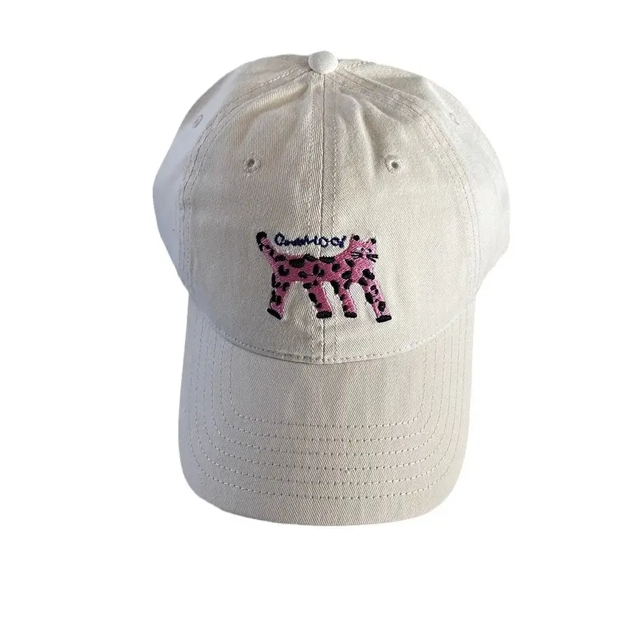 Women's Korean Cat Embroidered Baseball Cap Navy Blue - Image 11