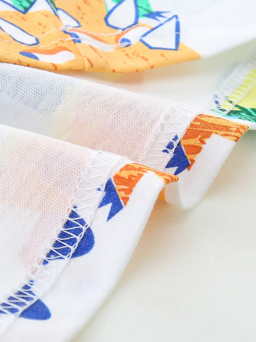 Kids Dino Print T-Shirt Boys Summer Cotton